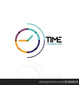 Vector abstract logo idea, time concept or clock business icon. Creative logotype design template. Vector abstract logo idea, time concept or clock business icon. Creative logotype design template, linear flat thin line design