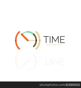 Vector abstract logo idea, time concept or clock business icon. Creative logotype design template. Vector abstract logo idea, time concept or clock business icon. Creative logotype design template, linear flat thin line design