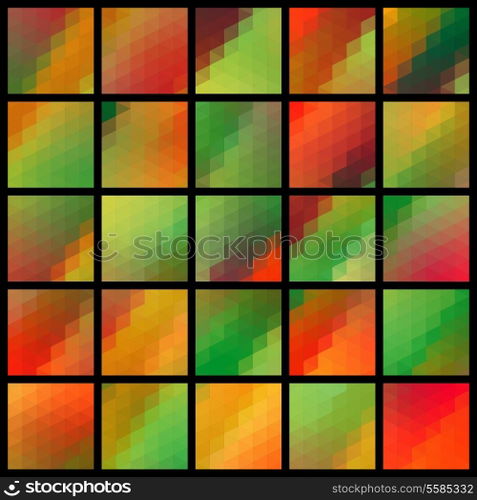 Vector Abstract Mosaic Pattern Set