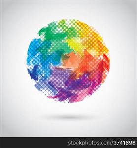 vector abstract multicolor watercolor background with halftone