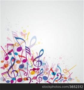 Vector abstract music background with notes