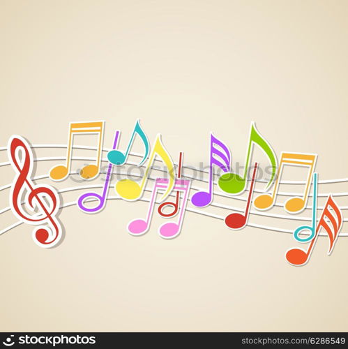Vector abstract music background with notes