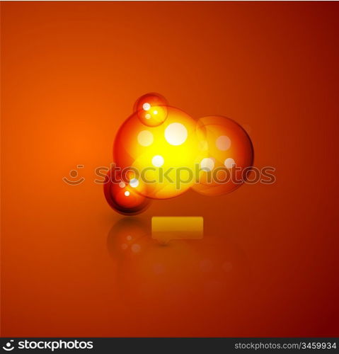 Vector abstract orange bubble shape background