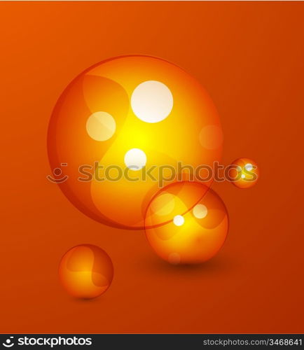 Vector abstract orange bubble shape background