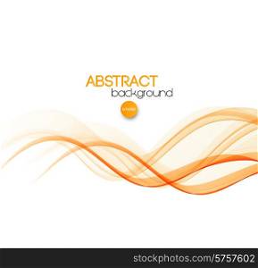 Vector Abstract orange curved smoky lines background. Brochure design. Abstract curved lines background. Template brochure design