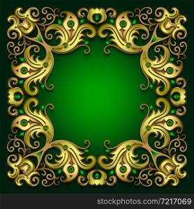 Vector abstract ornamental nature vintage frame. Modern color volumetric floral elements. Trendy craft style illustration. Abstract vector ornamental nature color vintage frame.