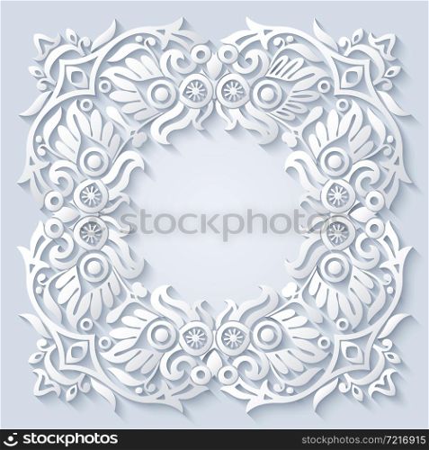 Vector abstract ornamental nature vintage frame. Modern monochrome floral elements. Trendy craft style illustration. Abstract vector ornamental nature vintage frame.