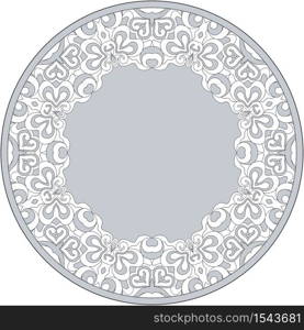 Vector abstract ornamental vintage nature ethnic round frame. Vector ornamental vintage ethnic round frame