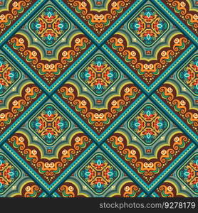 Vector abstract patch pattern. Mosaic tile background