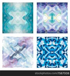 Vector abstract patch patterns set. Mosaic backgrounds. Color spots