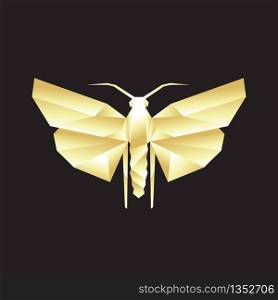 Vector. Abstract polygonal butterfly Galleria Mellonella. Geometric linear butterfly. Illustration Vector. eps 10