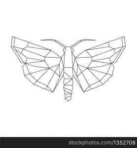 Vector. Abstract polygonal butterfly. Geometric linear butterfly. Illustration Vector. eps 10