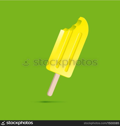 Vector abstract popsicle. Lemon flavored ice cream. Background for summer poster or advertising