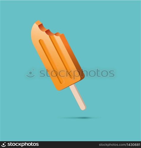 Vector abstract popsicle. Orange flavored ice cream. Background for summer poster or advertising