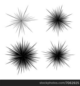 vector abstract radial burst. black star explosion isolated on white background. radial sun burst or comic burst graphic design