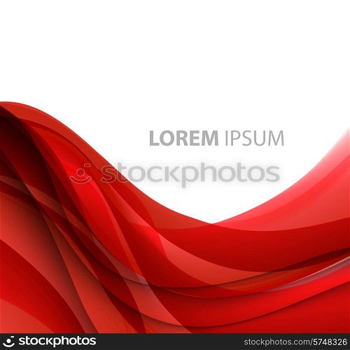 Vector Abstract red curved lines background. Template brochure design. Abstract curved lines background. Template brochure design