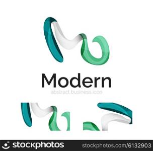 Vector abstract ribbon logo with business card identity design. Vector abstract ribbon logo with business card identity design. Corporate modern swirl element isolated on white