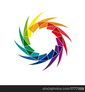 Vector abstract rings, rainbow shape
