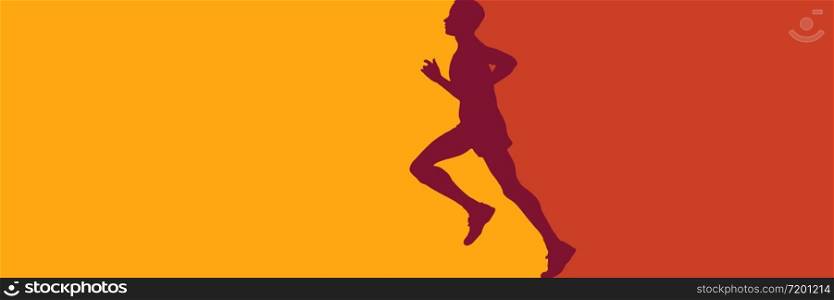 Vector abstract runner and personal trainer. illustration for banner or background