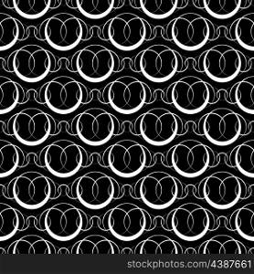 Vector Abstract Seamless Monochrome Ornament