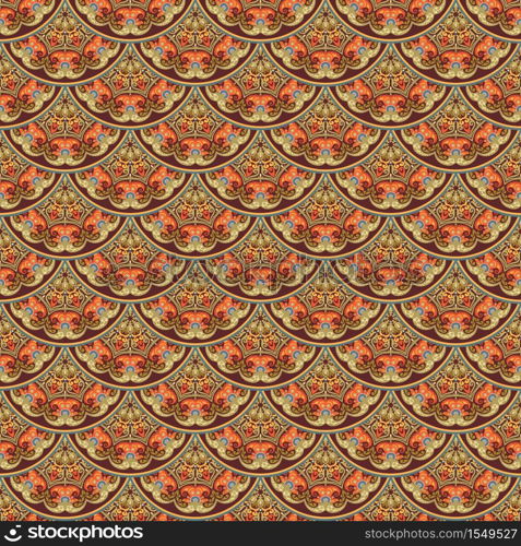 Vector abstract seamless pattern. Ethnic ornamental nature background. Vector seamless pattern. Ethnic nature background