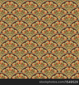 Vector abstract seamless pattern. Ethnic ornamental nature background. Vector seamless pattern. Ethnic nature background