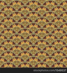 Vector abstract seamless pattern. Ethnic ornamental nature background. Vector seamless pattern. Ethnic nature background