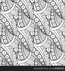 Vector abstract seamless pattern. Textile print or package design. Coloring book page illustration.. Vector abstract seamless pattern. Textile print or package design. Coloring book page illustration