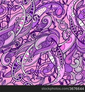 vector abstract seamless pattern with ornate colorful swirls