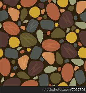 vector abstract seamless pattern with sea stones, pebbles