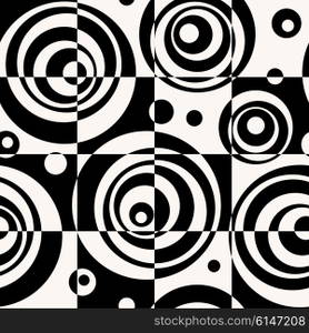 Vector Abstract Seamless Squares and Circles Pattern