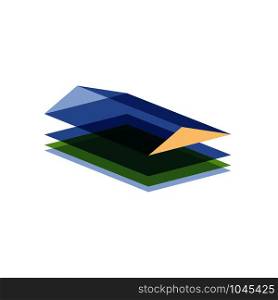Vector abstract shape of house in glass