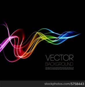 Vector Abstract shine waves in black background. Template brochure design