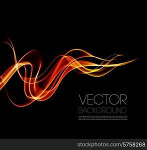 Vector Abstract shine waves in black background. Template brochure design. Abstract smoky waves background. Template brochure design