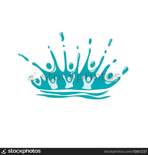 Vector abstract sign, bathers on the beach. Summer vacations concept