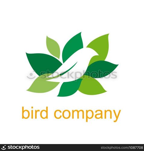 vector abstract sign bird on branch