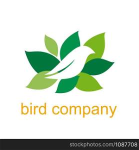 vector abstract sign bird on branch