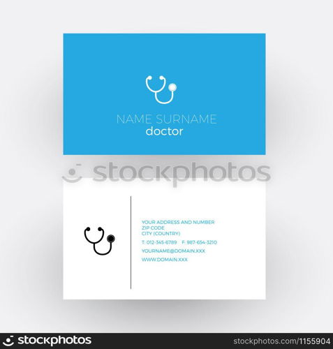 Vector abstract sign stethoscope. Doctor business card