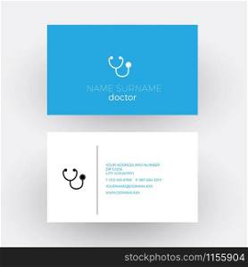 Vector abstract sign stethoscope. Doctor business card