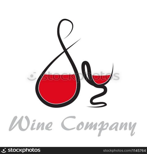 Vector abstract sign wine