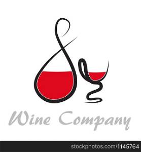 Vector abstract sign wine