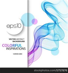 Vector Abstract smoky waves background. Template brochure design