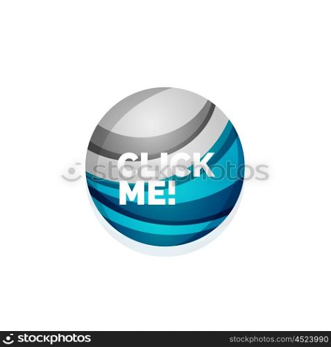 Vector abstract sphere button template. Vector abstract sphere button template. Minimalistic geometric clean style