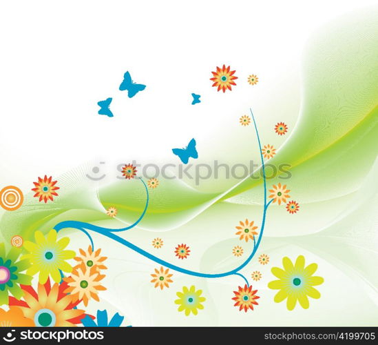 vector abstract spring floral background