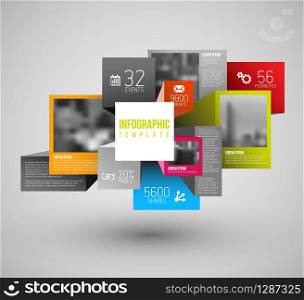 Vector abstract squares and cubes background illustration / infographic template with place for your content. Vector squares and cubes illustration / infographic
