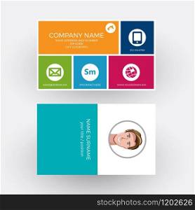 Vector abstract squares and windows business card