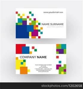 Vector abstract squares; concept of network. Professional business card