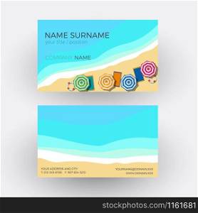 Vector Abstract summer on the beach background. Business card