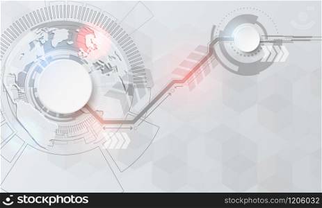 Vector abstract technological and science background concept with various technology elements