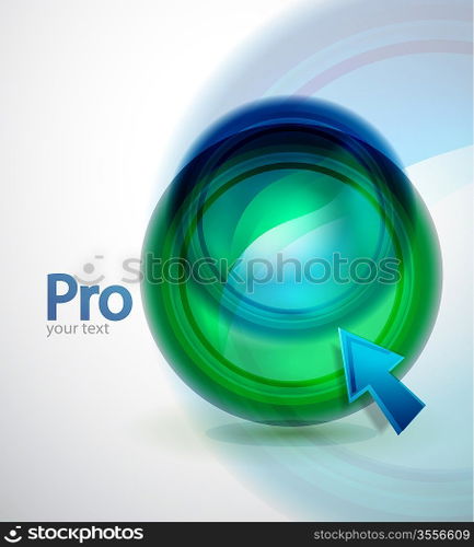 Vector abstract technological background with button and mouse pointer